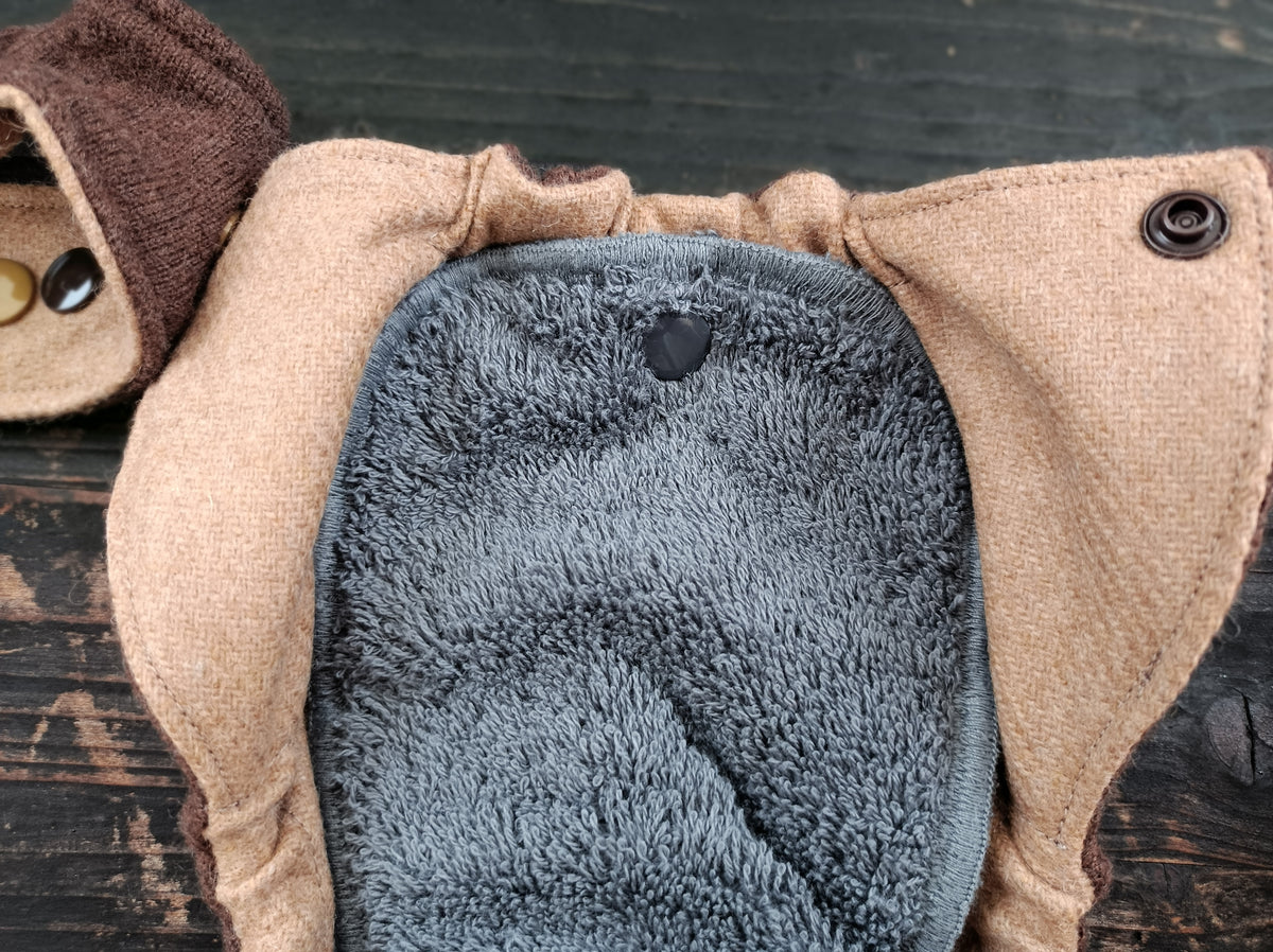 Organic terry cloth insert with snap 